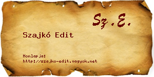 Szajkó Edit névjegykártya